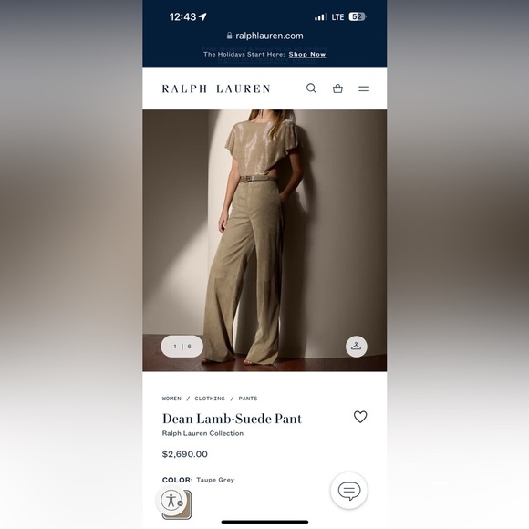 RARE Ralph Lauren blue label calf-suede tan leather embroidered western pants 6 - Picture 15 of 17